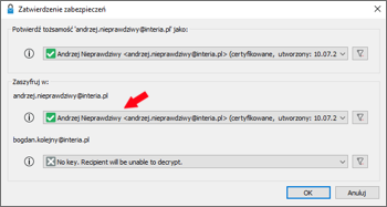 MS Outlook - zatwierdzenie zabezpieczeń dla wiadomości