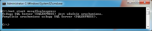 net start mssqlserver - uruchominie instancji MS SQL